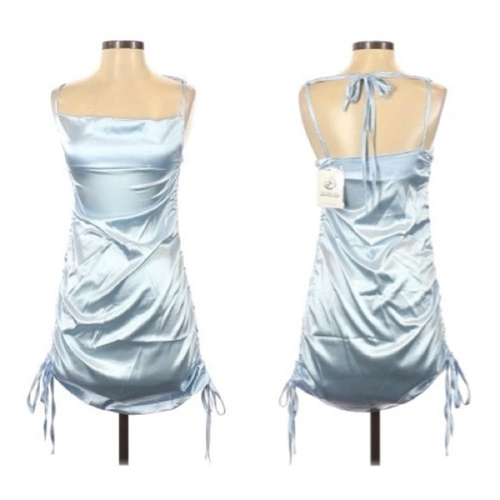 Blue Ruched Dress